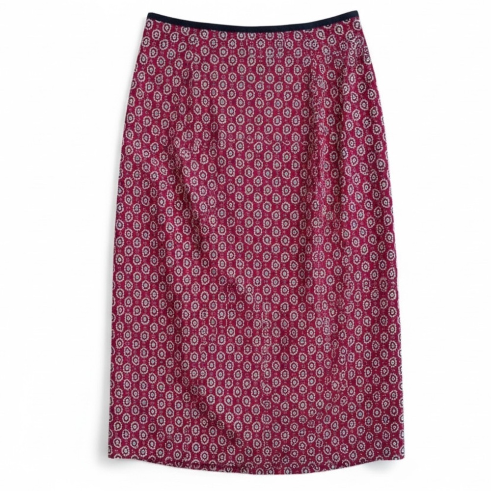 Talbots Red Bandana Print Cotton Skirt Petite 8